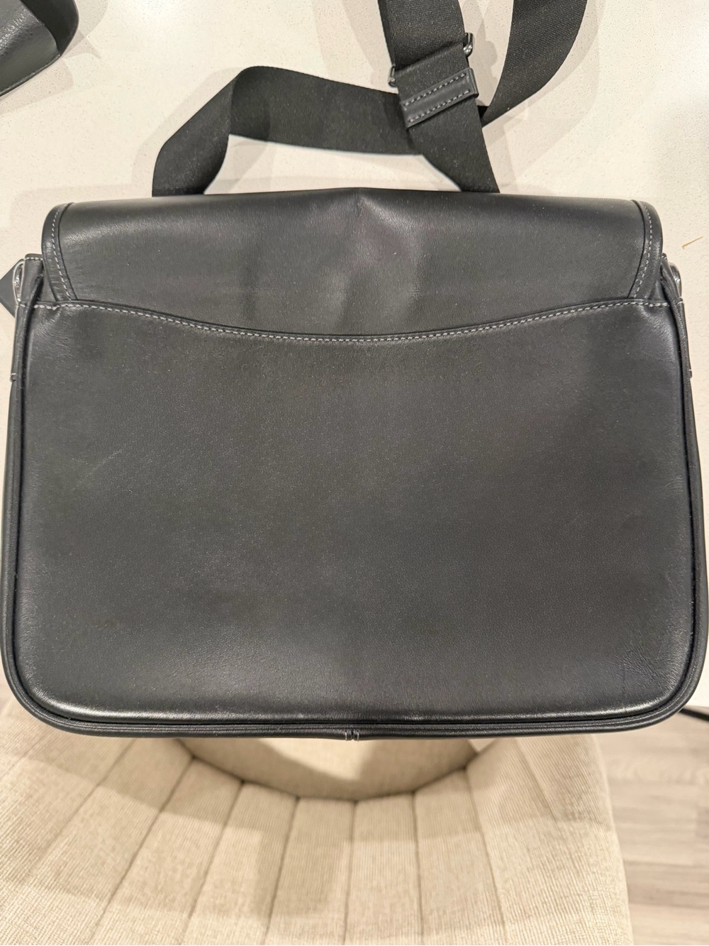 Coach Black Leather Messenger Satchel for Men - Picture 2 of 6